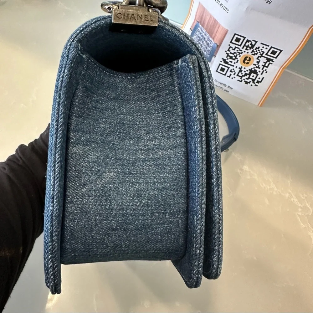 Chanel Boy Bag Blue Denim Tweed Limited Edition